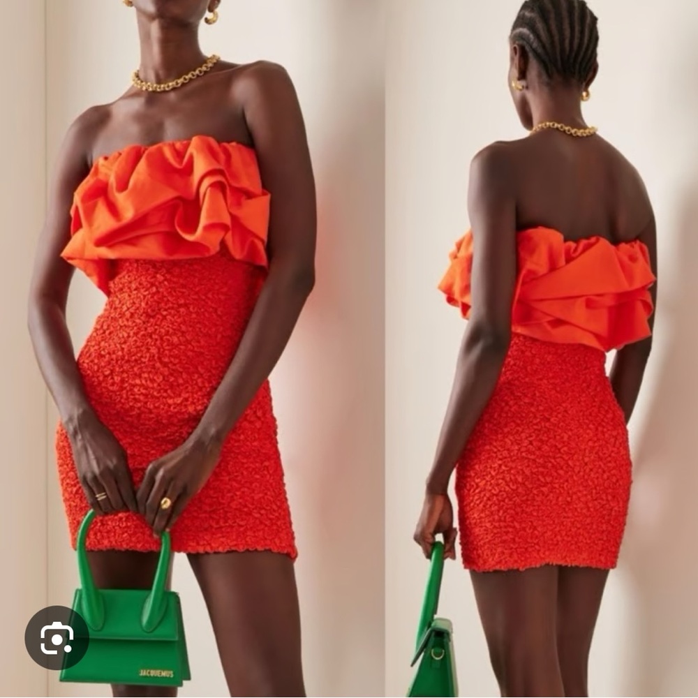 Mara Hoffman Vibrant Strapless Popcorn Dress